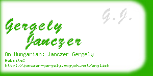 gergely janczer business card